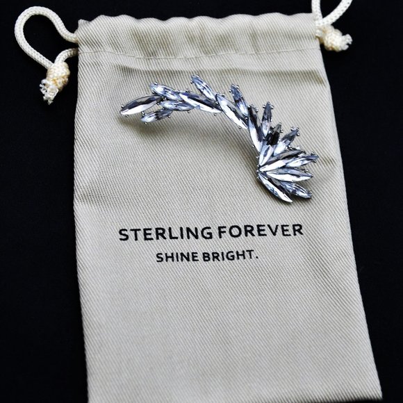 Sterling Forever Silver/Crystal Ear Climber (only 1 ear, not designed as a set) - Picture 1 of 6